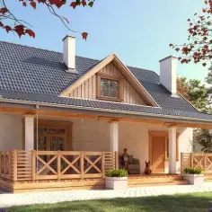 Jesienna Zaduma: Nowoczesny Dom z Eleganckim Charakterem