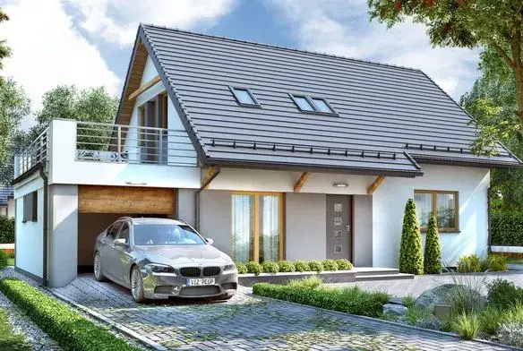 Granat z garażem: Galeria zdjęć inspirujących wnętrz i elewacji